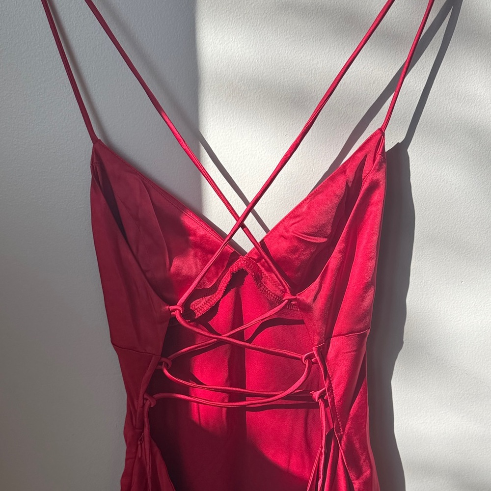 Elegant Red Strappy Prom Dress